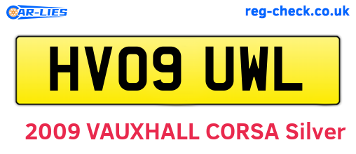 HV09UWL are the vehicle registration plates.