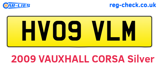 HV09VLM are the vehicle registration plates.
