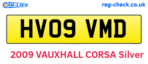 HV09VMD are the vehicle registration plates.