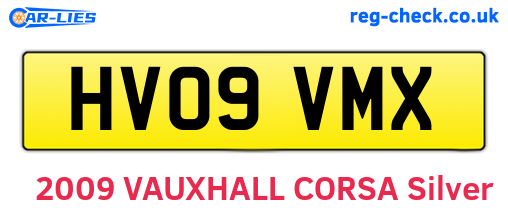 HV09VMX are the vehicle registration plates.