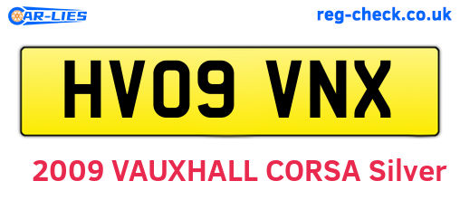 HV09VNX are the vehicle registration plates.