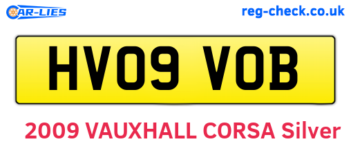 HV09VOB are the vehicle registration plates.