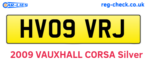 HV09VRJ are the vehicle registration plates.