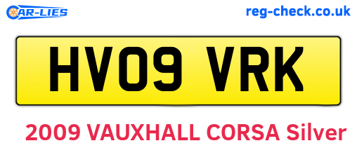 HV09VRK are the vehicle registration plates.