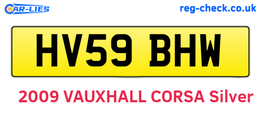 HV59BHW are the vehicle registration plates.
