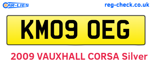 KM09OEG are the vehicle registration plates.
