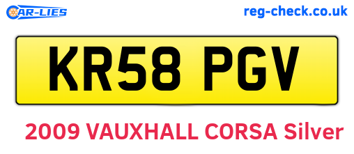 KR58PGV are the vehicle registration plates.