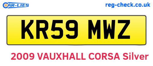KR59MWZ are the vehicle registration plates.