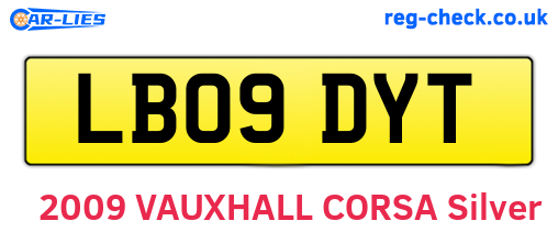 LB09DYT are the vehicle registration plates.