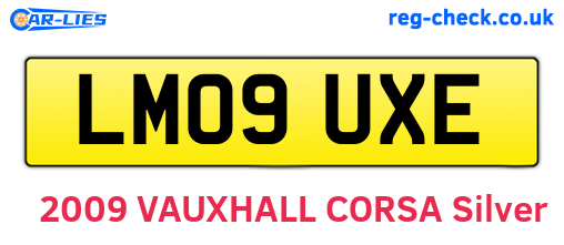 LM09UXE are the vehicle registration plates.