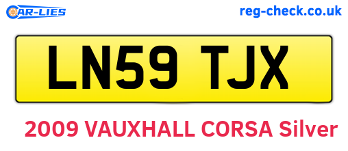 LN59TJX are the vehicle registration plates.