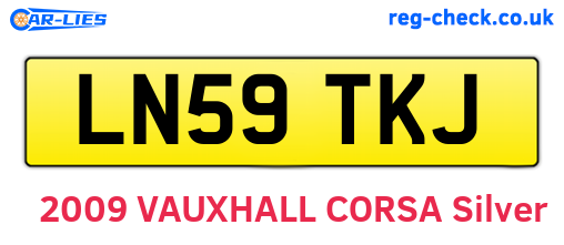 LN59TKJ are the vehicle registration plates.