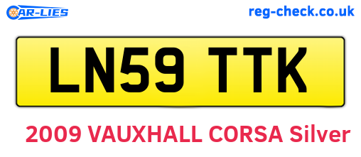 LN59TTK are the vehicle registration plates.