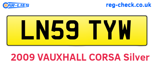 LN59TYW are the vehicle registration plates.