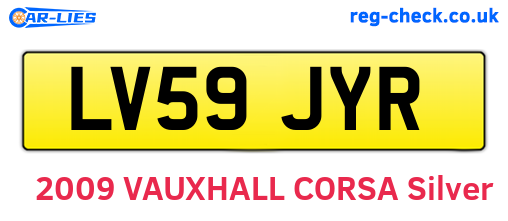 LV59JYR are the vehicle registration plates.