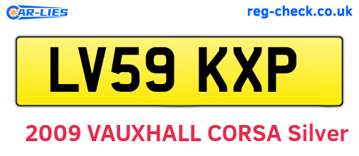 LV59KXP are the vehicle registration plates.