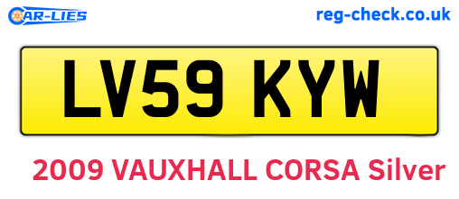 LV59KYW are the vehicle registration plates.