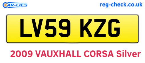 LV59KZG are the vehicle registration plates.
