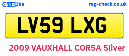 LV59LXG are the vehicle registration plates.