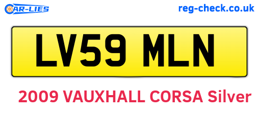 LV59MLN are the vehicle registration plates.