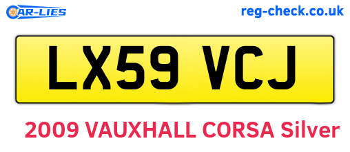 LX59VCJ are the vehicle registration plates.
