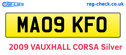 MA09KFO are the vehicle registration plates.