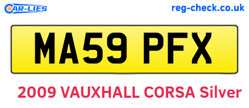 MA59PFX are the vehicle registration plates.