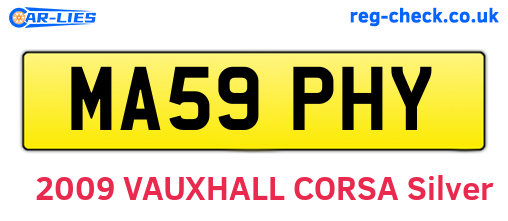MA59PHY are the vehicle registration plates.