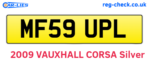 MF59UPL are the vehicle registration plates.