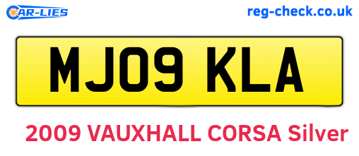 MJ09KLA are the vehicle registration plates.