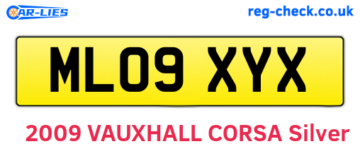 ML09XYX are the vehicle registration plates.