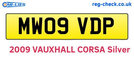 MW09VDP are the vehicle registration plates.
