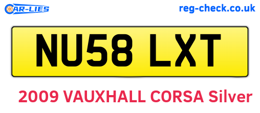 NU58LXT are the vehicle registration plates.