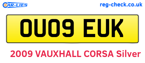 OU09EUK are the vehicle registration plates.