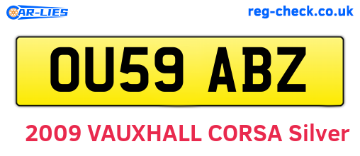 OU59ABZ are the vehicle registration plates.