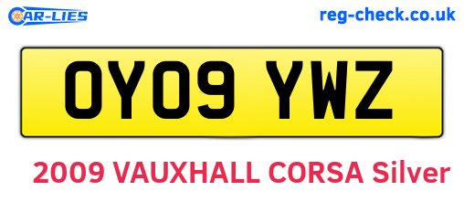 OY09YWZ are the vehicle registration plates.