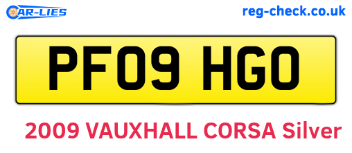 PF09HGO are the vehicle registration plates.