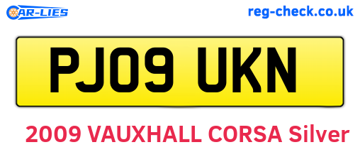 PJ09UKN are the vehicle registration plates.