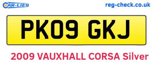 PK09GKJ are the vehicle registration plates.