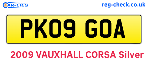 PK09GOA are the vehicle registration plates.