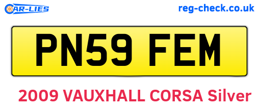 PN59FEM are the vehicle registration plates.