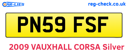 PN59FSF are the vehicle registration plates.