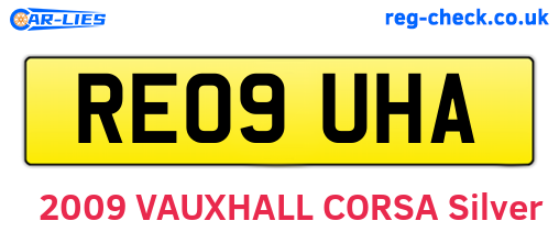 RE09UHA are the vehicle registration plates.