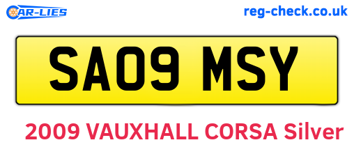 SA09MSY are the vehicle registration plates.