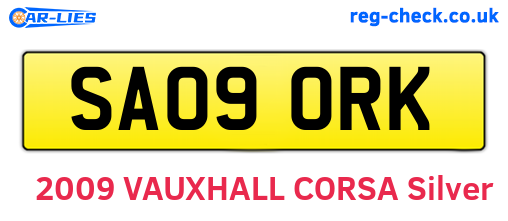 SA09ORK are the vehicle registration plates.
