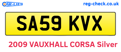 SA59KVX are the vehicle registration plates.