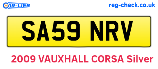 SA59NRV are the vehicle registration plates.