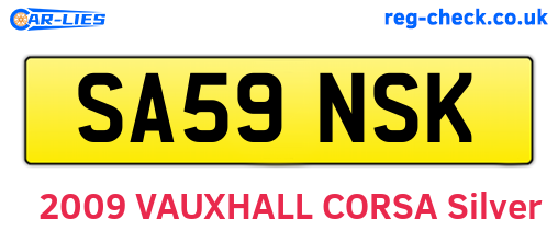 SA59NSK are the vehicle registration plates.