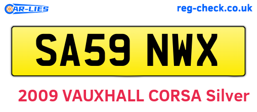 SA59NWX are the vehicle registration plates.