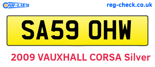 SA59OHW are the vehicle registration plates.